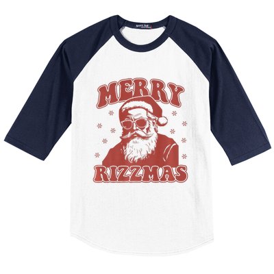 Merry Funny Christmas Rizz Santa Claus Rizzler Premium Baseball Sleeve Shirt