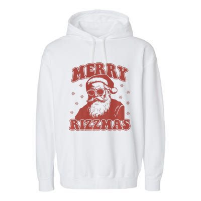 Merry Funny Christmas Rizz Santa Claus Rizzler Premium Garment-Dyed Fleece Hoodie