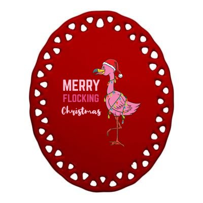 Merry Flocking Christmas Meaningful Gift Ceramic Oval Ornament