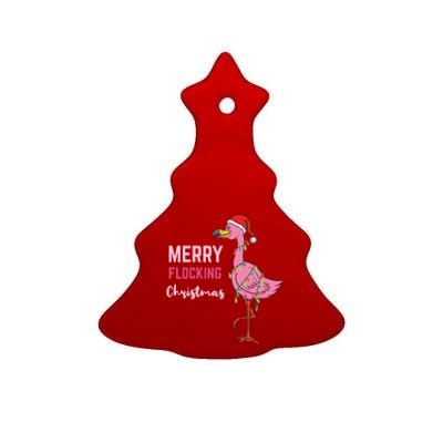 Merry Flocking Christmas Meaningful Gift Ceramic Tree Ornament