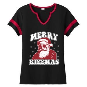 Merry Funny Christmas Rizz Santa Claus Rizzler Ladies Halftime Notch Neck Tee