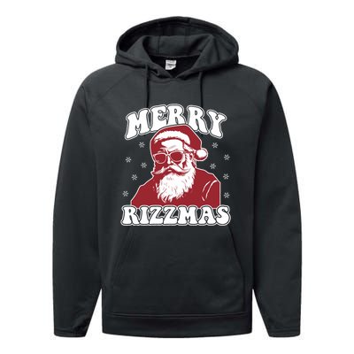 Merry Funny Christmas Rizz Santa Claus Rizzler Performance Fleece Hoodie