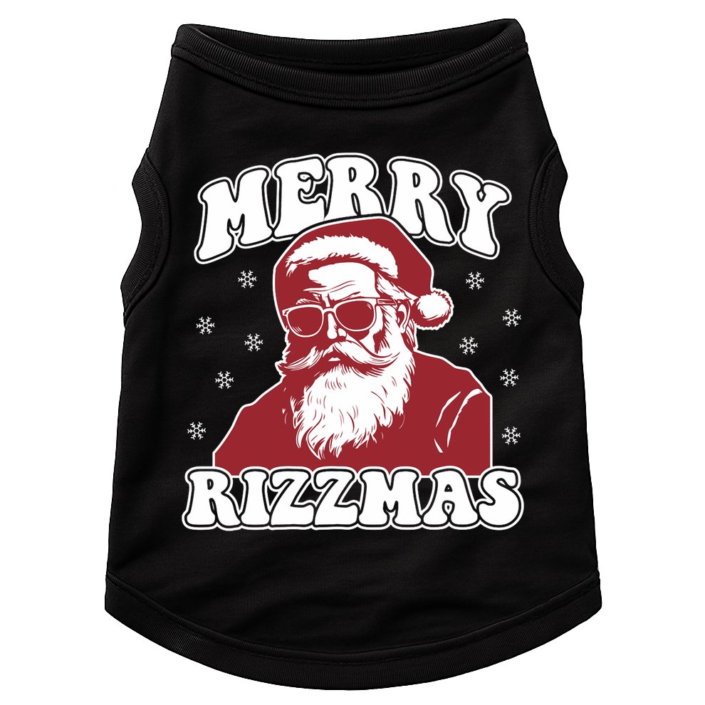 Merry Funny Christmas Rizz Santa Claus Rizzler Doggie Tank