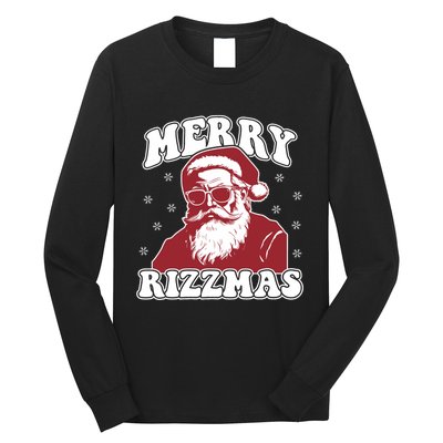 Merry Funny Christmas Rizz Santa Claus Rizzler Long Sleeve Shirt