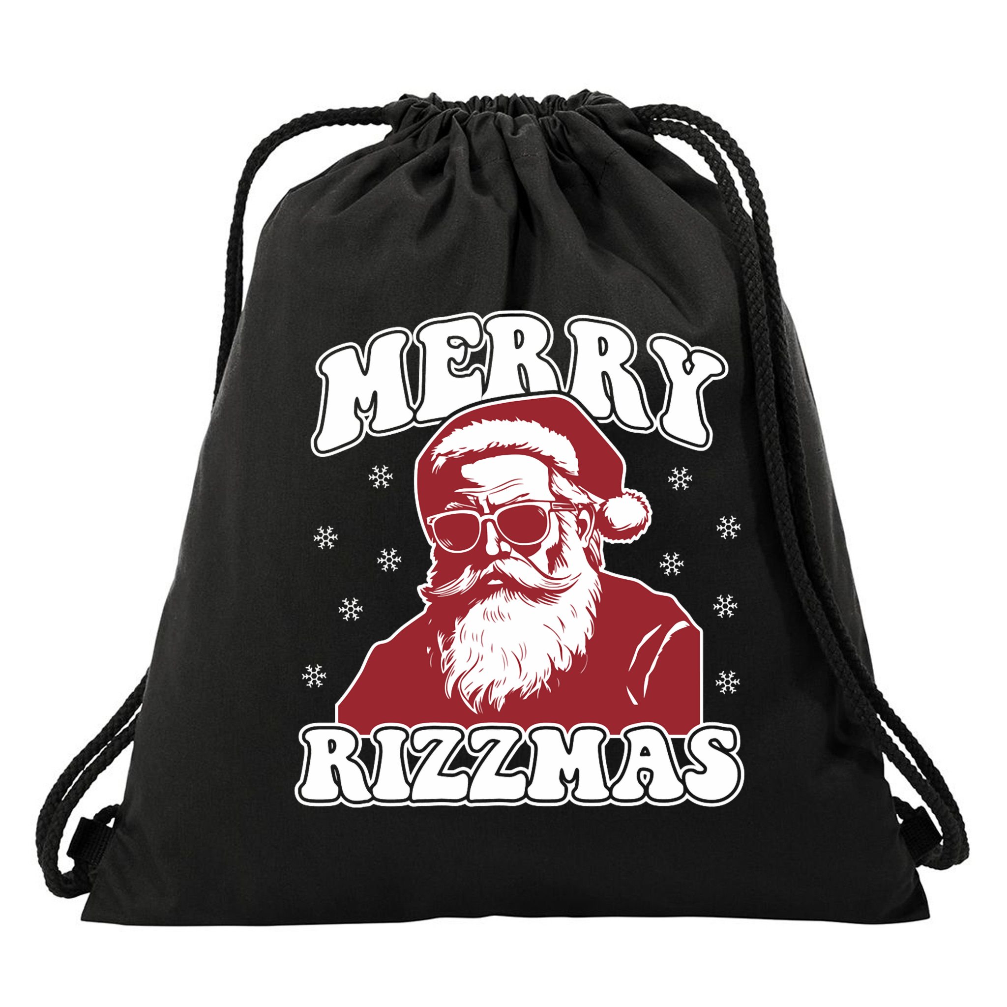 Merry Funny Christmas Rizz Santa Claus Rizzler Drawstring Bag