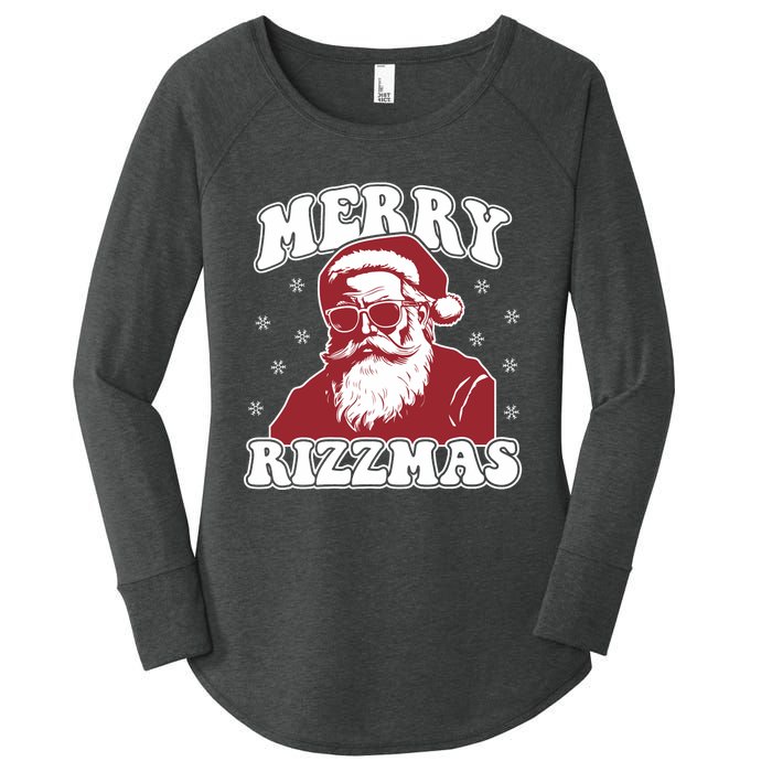 Merry Funny Christmas Rizz Santa Claus Rizzler Women's Perfect Tri Tunic Long Sleeve Shirt