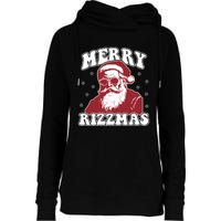 Merry Funny Christmas Rizz Santa Claus Rizzler Womens Funnel Neck Pullover Hood