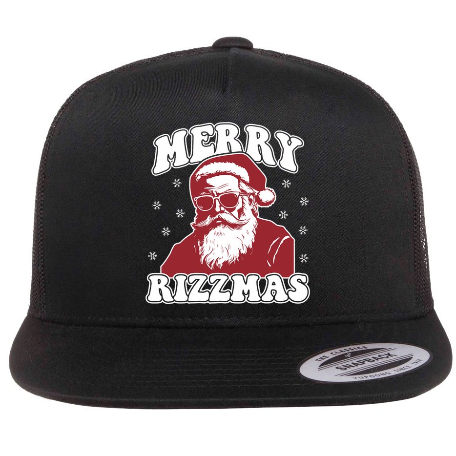 Merry Funny Christmas Rizz Santa Claus Rizzler Flat Bill Trucker Hat