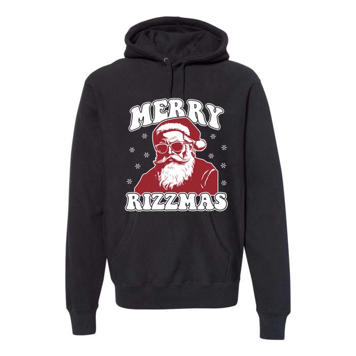 Merry Funny Christmas Rizz Santa Claus Rizzler Premium Hoodie