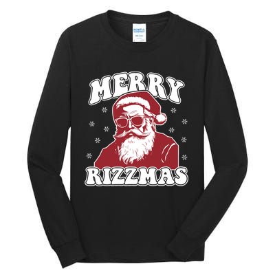 Merry Funny Christmas Rizz Santa Claus Rizzler Tall Long Sleeve T-Shirt