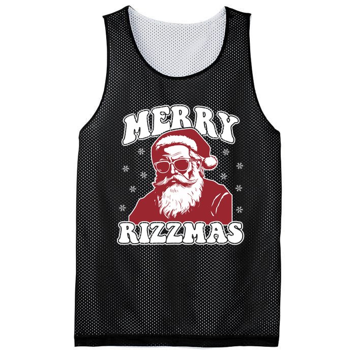 Merry Funny Christmas Rizz Santa Claus Rizzler Mesh Reversible Basketball Jersey Tank