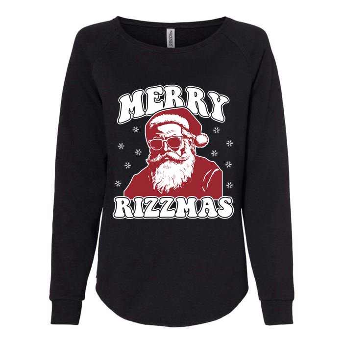 Merry Funny Christmas Rizz Santa Claus Rizzler Womens California Wash Sweatshirt