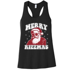 Merry Funny Christmas Rizz Santa Claus Rizzler Women's Racerback Tank