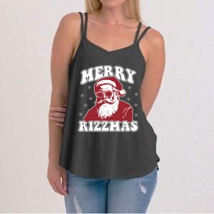 Merry Funny Christmas Rizz Santa Claus Rizzler Women's Strappy Tank