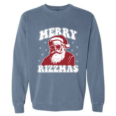 Merry Funny Christmas Rizz Santa Claus Rizzler Garment-Dyed Sweatshirt