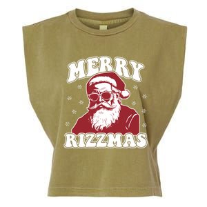 Merry Funny Christmas Rizz Santa Claus Rizzler Garment-Dyed Women's Muscle Tee