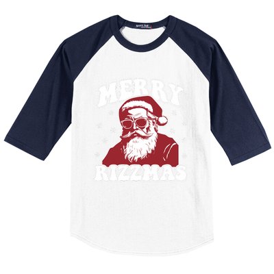 Merry Funny Christmas Rizz Santa Claus Rizzler Baseball Sleeve Shirt