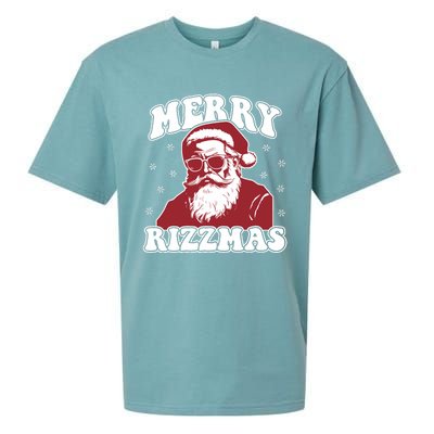 Merry Funny Christmas Rizz Santa Claus Rizzler Sueded Cloud Jersey T-Shirt