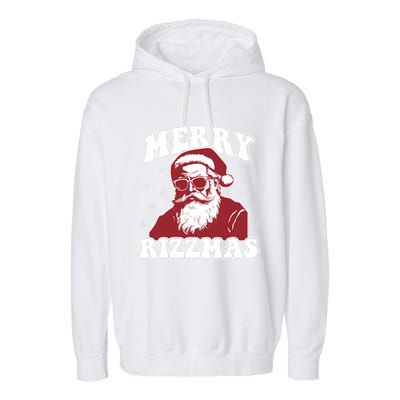 Merry Funny Christmas Rizz Santa Claus Rizzler Garment-Dyed Fleece Hoodie