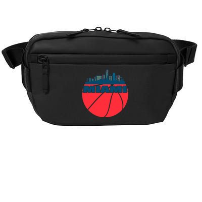 Miami Florida Cityscape Retro Basketball For Fans Crossbody Pack