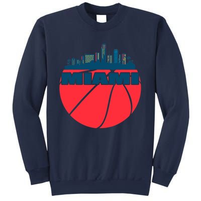 Miami Florida Cityscape Retro Basketball For Fans Sweatshirt