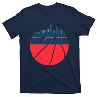 Miami Florida Cityscape Retro Basketball For Fans T-Shirt