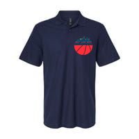 Miami Florida Cityscape Retro Basketball For Fans Softstyle Adult Sport Polo