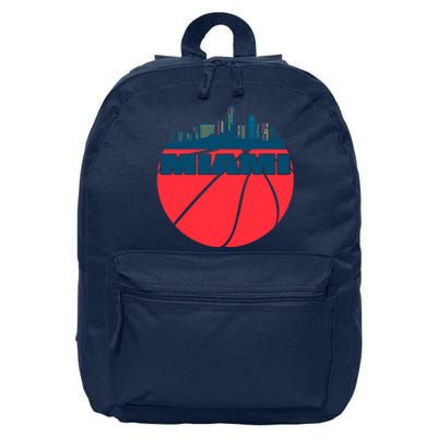 Miami Florida Cityscape Retro Basketball For Fans 16 in Basic Backpack