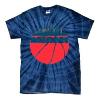 Miami Florida Cityscape Retro Basketball For Fans Tie-Dye T-Shirt