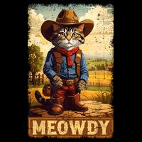 Meowdy Funny Country Side Cat Hat Vintage Cowboy Cat Toddler T-Shirt