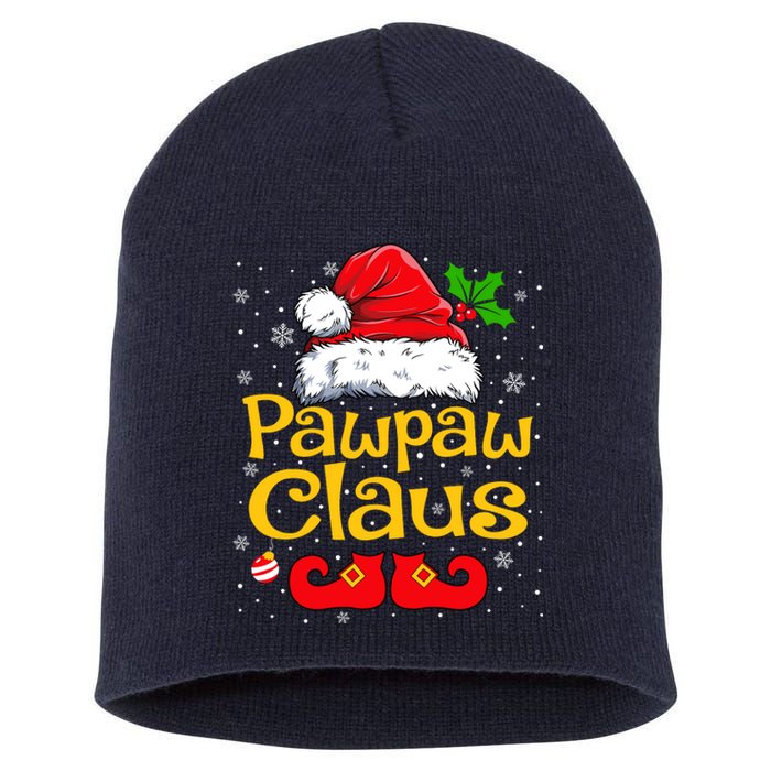 Matching Family Christmas Santa Hat Xmas Funny Pawpaw Claus Short Acrylic Beanie