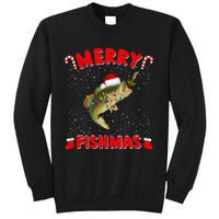 Merry Fishmas Christmas Bass Fishing Xmas Fishing Pajama Sweatshirt