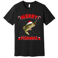 Merry Fishmas Christmas Bass Fishing Xmas Fishing Pajama Premium T-Shirt