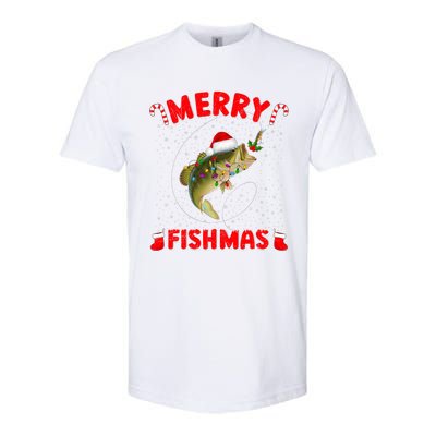 Merry Fishmas Christmas Bass Fishing Xmas Fishing Pajama Softstyle CVC T-Shirt