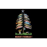 Merry Fishmas Christmas Fish Tree Xmas Lights Fishing Rod Bumper Sticker