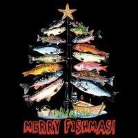 Merry Fishmas Christmas Tree Fish Funny Fishing Sustainable Bucket Hat