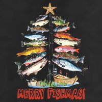 Merry Fishmas Christmas Tree Fish Funny Fishing Adult Drive Performance Visor