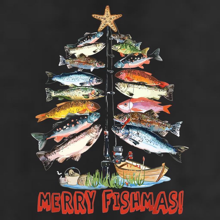 Merry Fishmas Christmas Tree Fish Funny Fishing Adult Drive Performance Visor