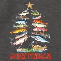 Merry Fishmas Christmas Tree Fish Funny Fishing Vector Backpack