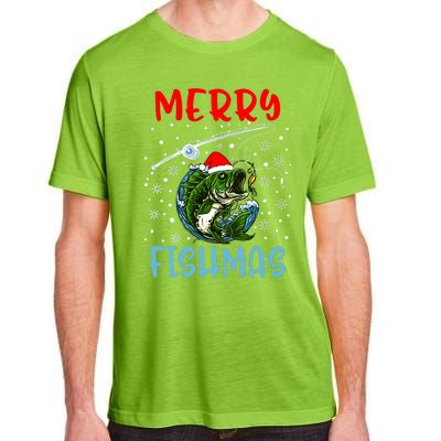 Merry Fishmas Christmas Fishing Holiday Adult ChromaSoft Performance T-Shirt