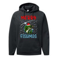 Merry Fishmas Christmas Fishing Holiday Performance Fleece Hoodie