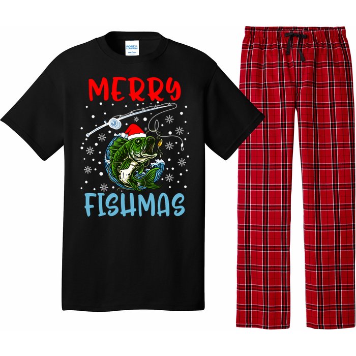 Merry Fishmas Christmas Fishing Holiday Pajama Set