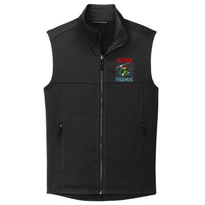 Merry Fishmas Christmas Fishing Holiday Collective Smooth Fleece Vest