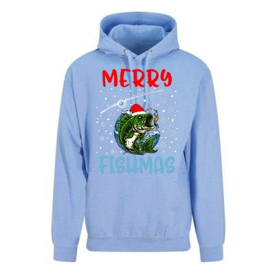 Merry Fishmas Christmas Fishing Holiday Unisex Surf Hoodie