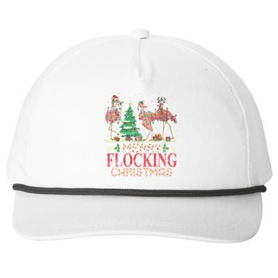 Merry Flocking Christmas Funny Lovely Flamingo Gift Snapback Five-Panel Rope Hat