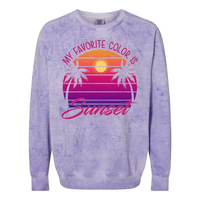 My Favorite Color Is Sunset Retro Summer Colorblast Crewneck Sweatshirt