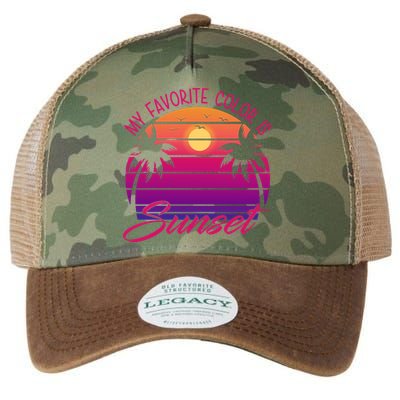 My Favorite Color Is Sunset Retro Summer Legacy Tie Dye Trucker Hat