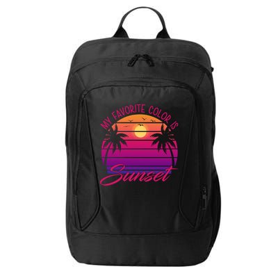My Favorite Color Is Sunset Retro Summer City Backpack