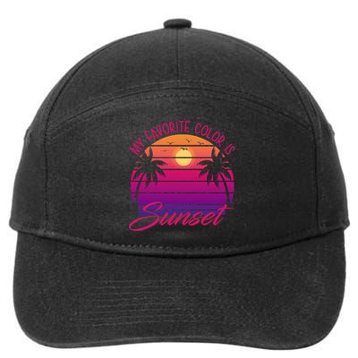 My Favorite Color Is Sunset Retro Summer 7-Panel Snapback Hat
