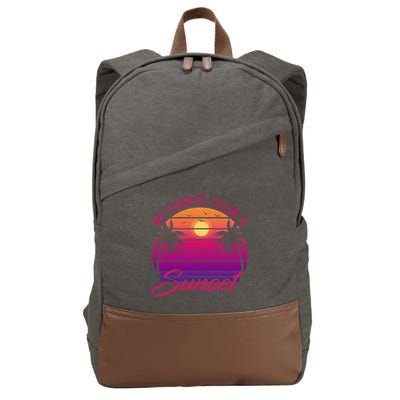 My Favorite Color Is Sunset Retro Summer Cotton Canvas Backpack